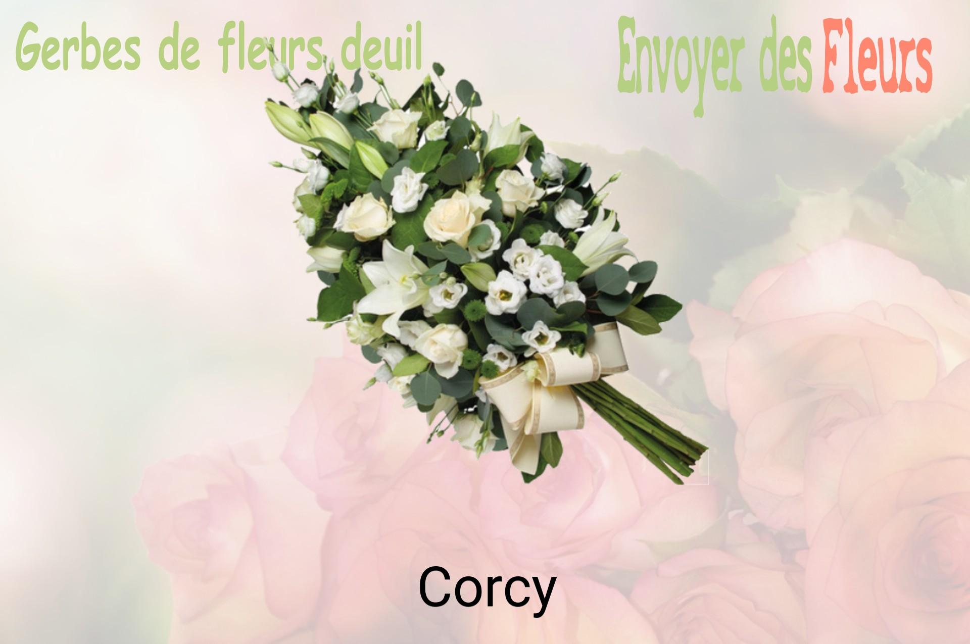 Gerbe de fleurs de deuil livrée à Corcy